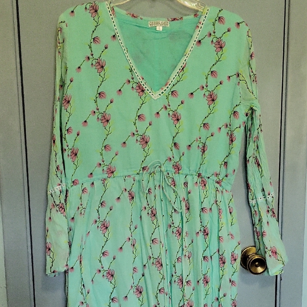Debbie Katz Bohemian Floral Maxi Dress Sz Large